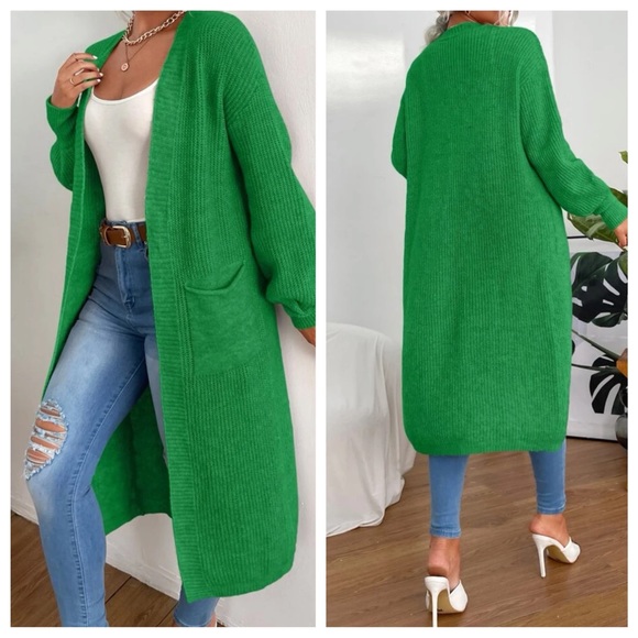 Cozy Open Front Knit Oversized Cardigan - Picture 2 of 3